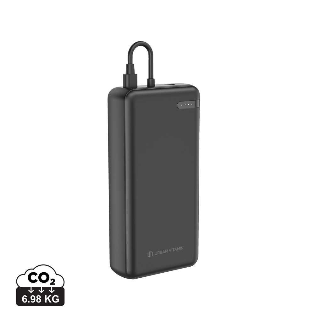 Adapter, Elektronik, Computer-Ausrüstung, Computerausrüstung, Powerbank, externe Batterie, tragbares Ladegerät, USB-C, Schwarz, Powerbank, Tragbarer Akku, USB-C, Schwarz, Urban Vitamin Logo, power bank, portable charger, USB-C, LED indicator, schwarz