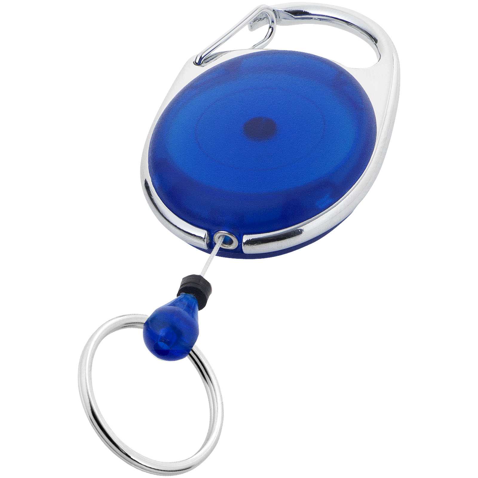Keychain, Retractable, Blue, Ring, Lanyard, Schlüsselanhänger, Köderzentrierter Schlüsselanhänger, Runder blau, Metallring, Blaues Kunststoffgehäuse, Schlüsselanhänger, Blue retractable, blau, Klammer, Ring