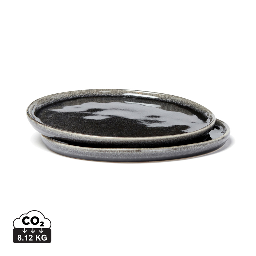 Essen, Mahlzeit, Gericht, Teller, Töpferei, Tellerware, Schalen, Keramik, dunkel, zweier-set, platte, keramik, schwarz, ton-in-ton, tasse, Teller, Kombi-Set, Keramik, dunkelgrau, glasierte Oberfläche, Schale, Plate, Keramik, dunkelgrau, Glasur