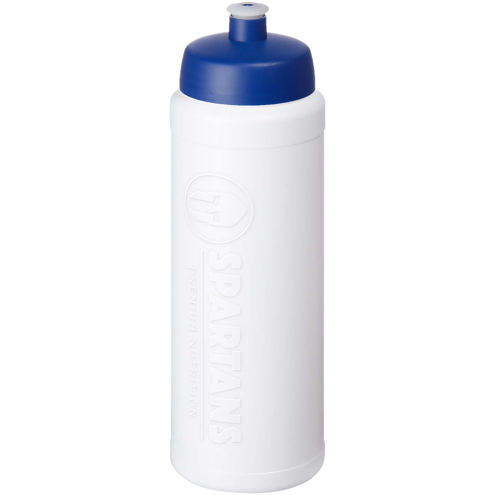 Wasserflasche, Sportflasche, weiße Flasche, blaue Deckel, Trinkverschluss