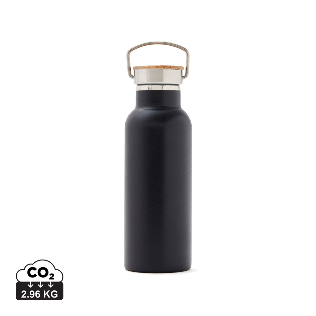 Flasche, Wasserflasche, Shaker, Wasserflasche, Trinkflasche, Aluminium-Gehäuse, Korkdeckel, Matte Schwarz