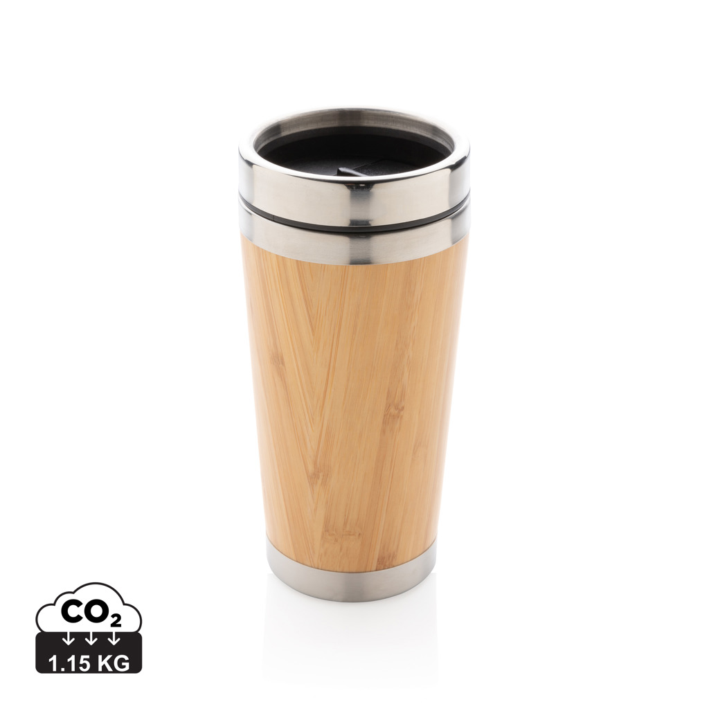 Flasche, Shaker, Thermobecher, Bamboo, Stainless steel, Trinkbecher, Holzoptik, Reisebecher, Bambus, Holz, Edelstahl, Isoliert, Becher, Thermobecher, Bambus, Holz, Edelstahl