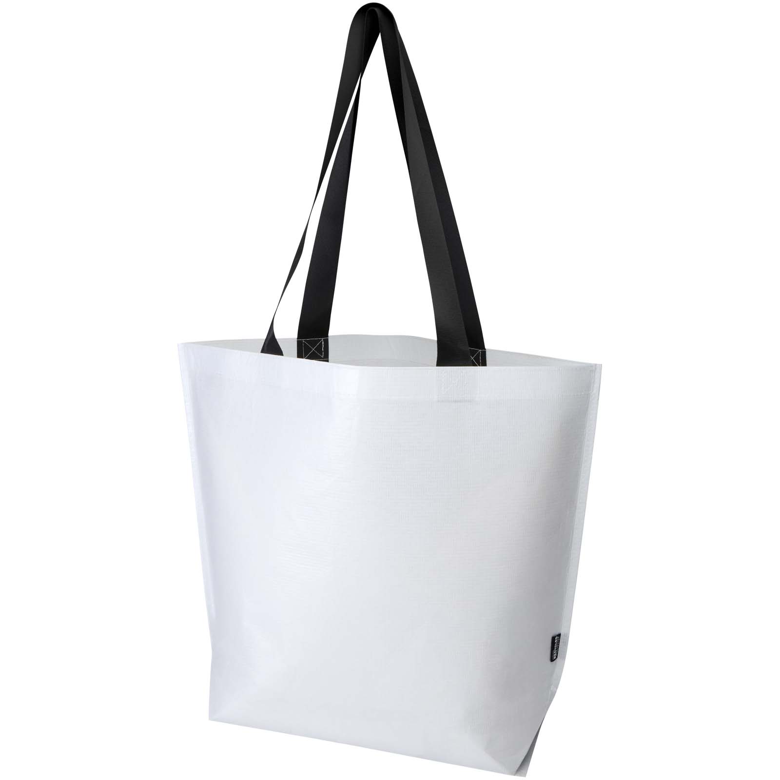 Tote, Tasche, Schultertasche, Weiß, Schwarze Henkel, Tote-Bag, Weiße Tasche, Recyceltes Material, Schultergurte, Große Tragetasche