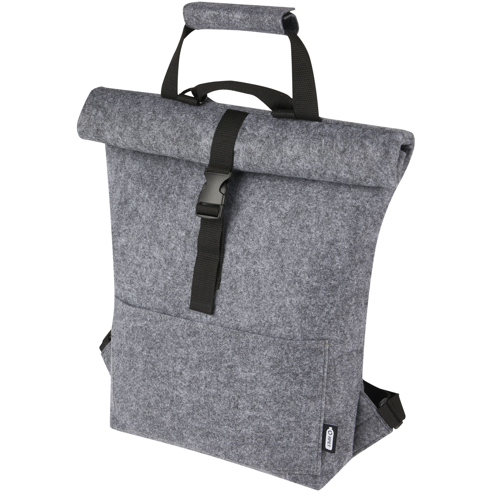 Rucksack, Rucksack, Rolltop, Grau, Stoff