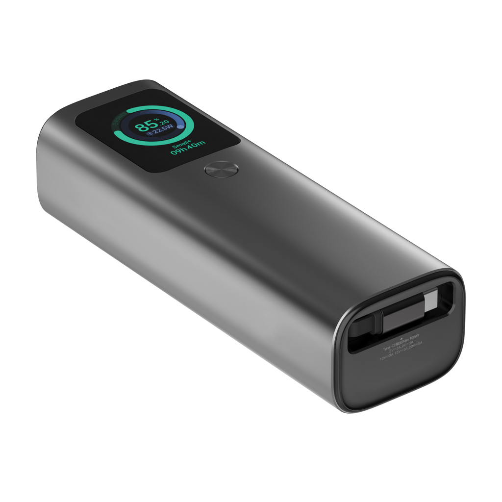 Adapter, Elektronik, Handy, Telefon, Computer-Ausrüstung, Power bank, USB-C, LCD display, Metallgehäuse, kompakt, Powerbank, USB-C, 20W, Lithium Battery, Metallisch grau, Powerbank, USB-C, Lithium-ion, Tragbares Ladegerät, Metallisch grau