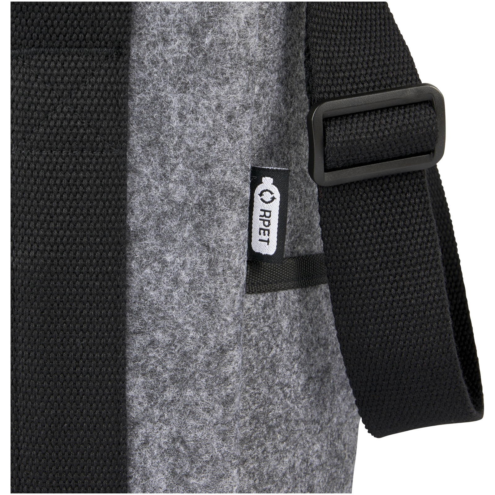 Rucksack, Schultergurt, Verstellbarer Gurt, Schwarzer Gurt, Grauem Material