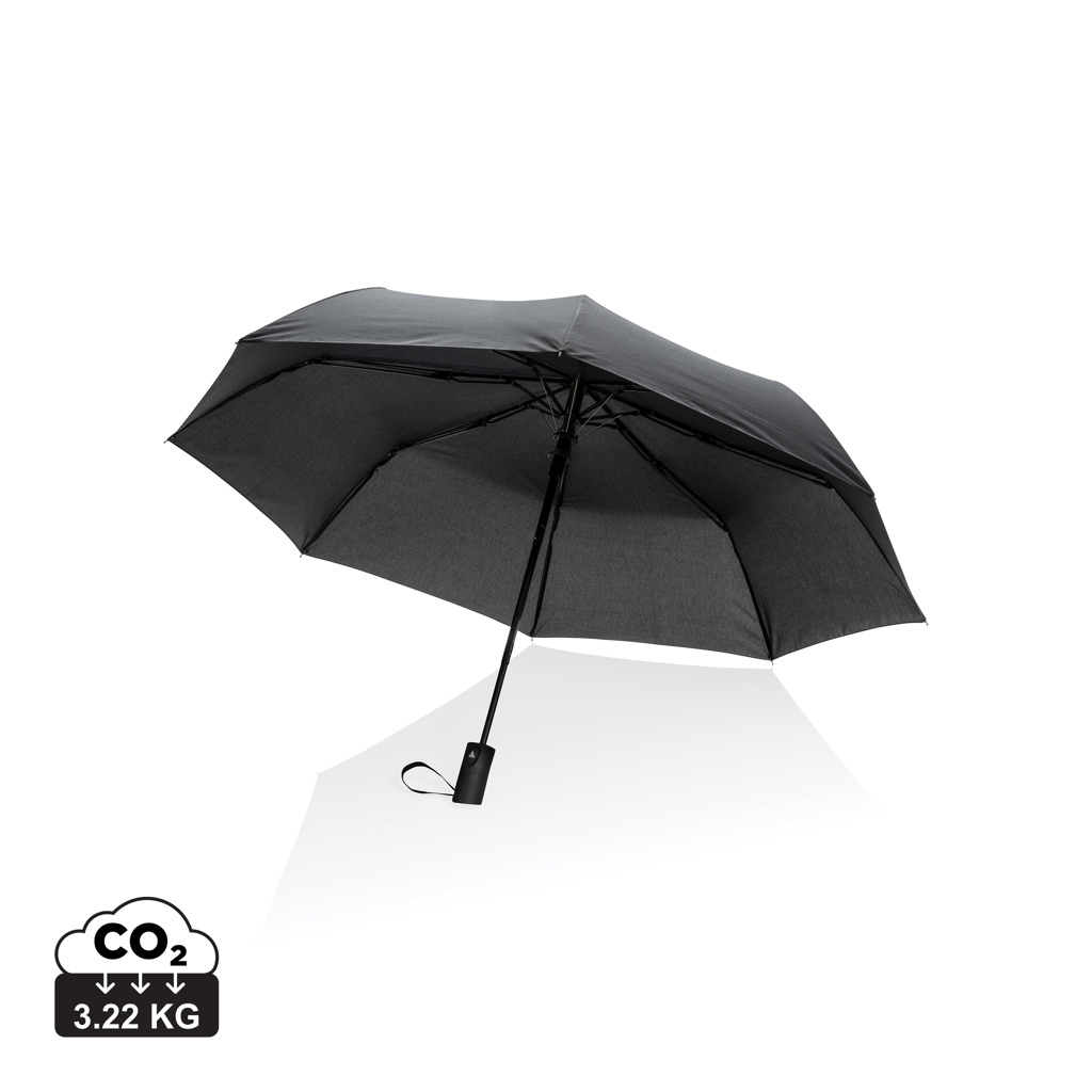 Regenschirm, Kompakt, Schwarz, Schirm mit Griff, CO2-Label 3.22 kg, Regenschirm, Schirm, Faltbarer Schirm, Schirm mit Knopf, 3.22 kg CO2, Regenschirm, Faltbarer Schirm, Schirm mit Knopf, Schwarz, CO2 3.22 KG