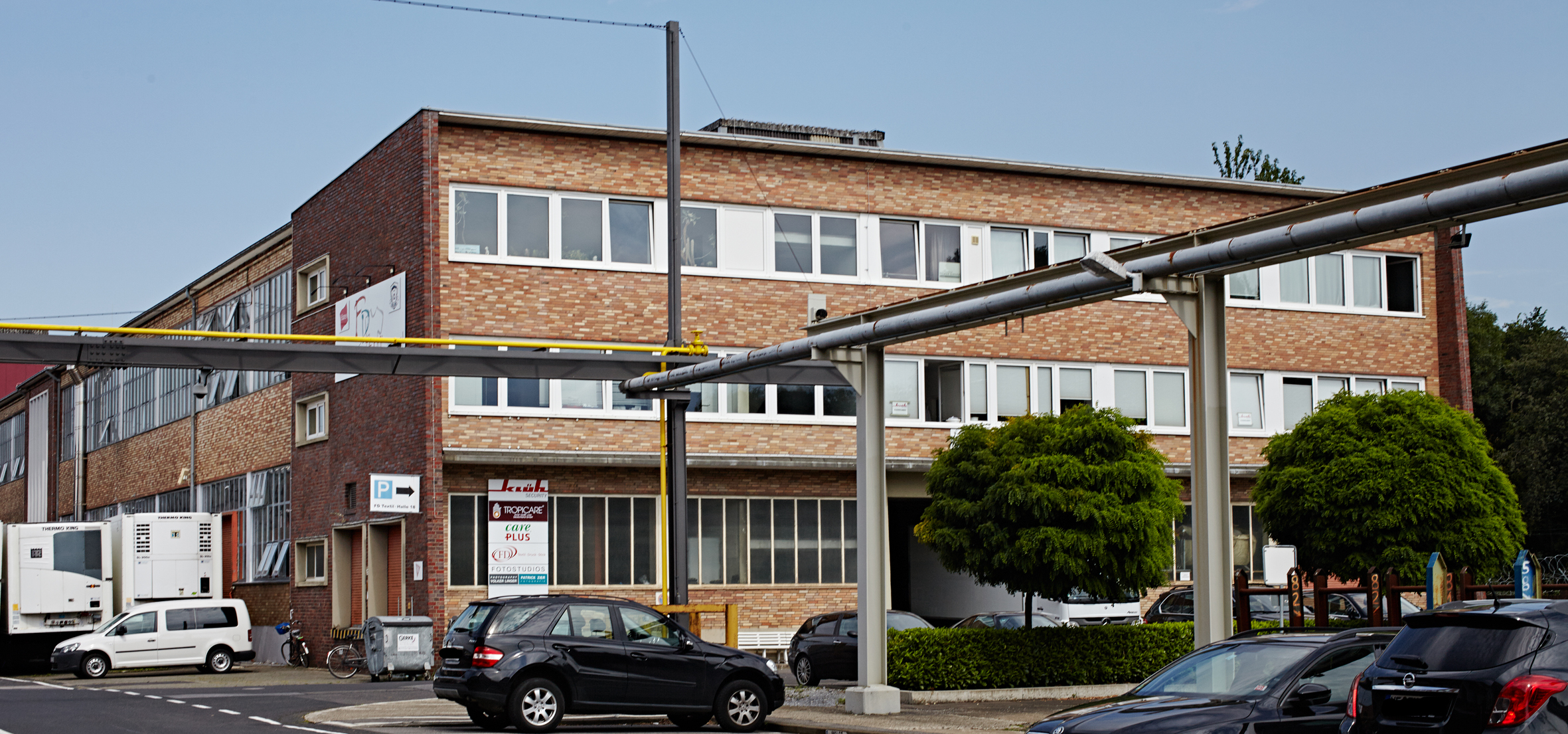 Stadt, Nachbarschaft, Bürogebäude, Auto, Städtisch