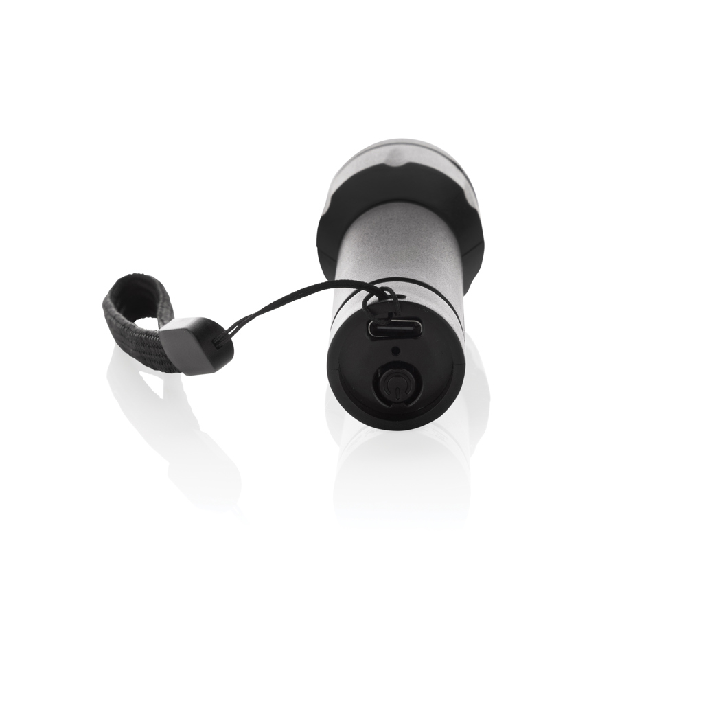 Taschenlampe, USB-Ladeanschluss, Kappe, Kabel, Stromversorgung