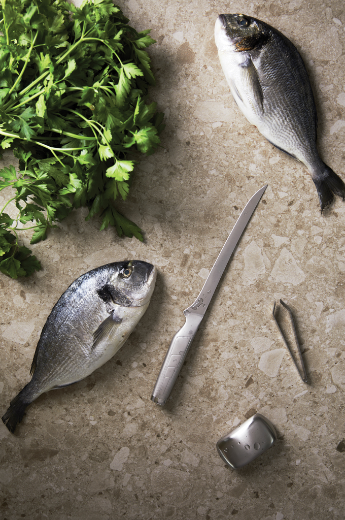 Fische, Kräuter, Pflanze, Messer, Hering, fisch, tischdekoration, messer, grüneskraut, küchenzubehör