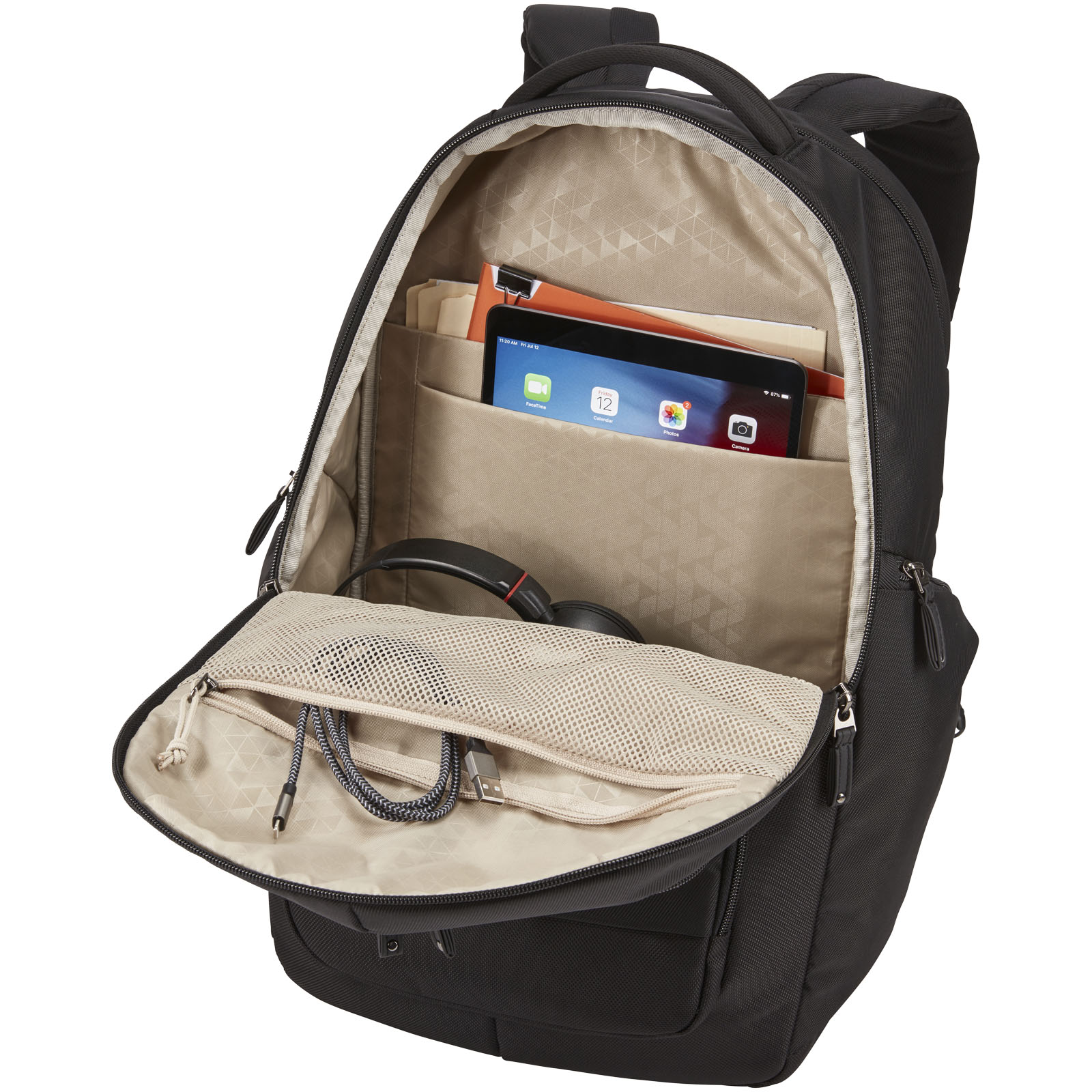 Rucksack, Laptop-Rucksack, Innentaschen, USB-Kabel, Kopfhörer