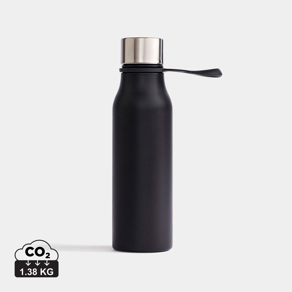 Flasche, Wasserflasche, Shaker, Wasserflasche, Metalldeckel, schwarze Flasche, wiederverwendbare Flasche, schlankes Design, Wasserflasche, isoliert, Metallkappe, schwarze Flasche, auslaufsicher