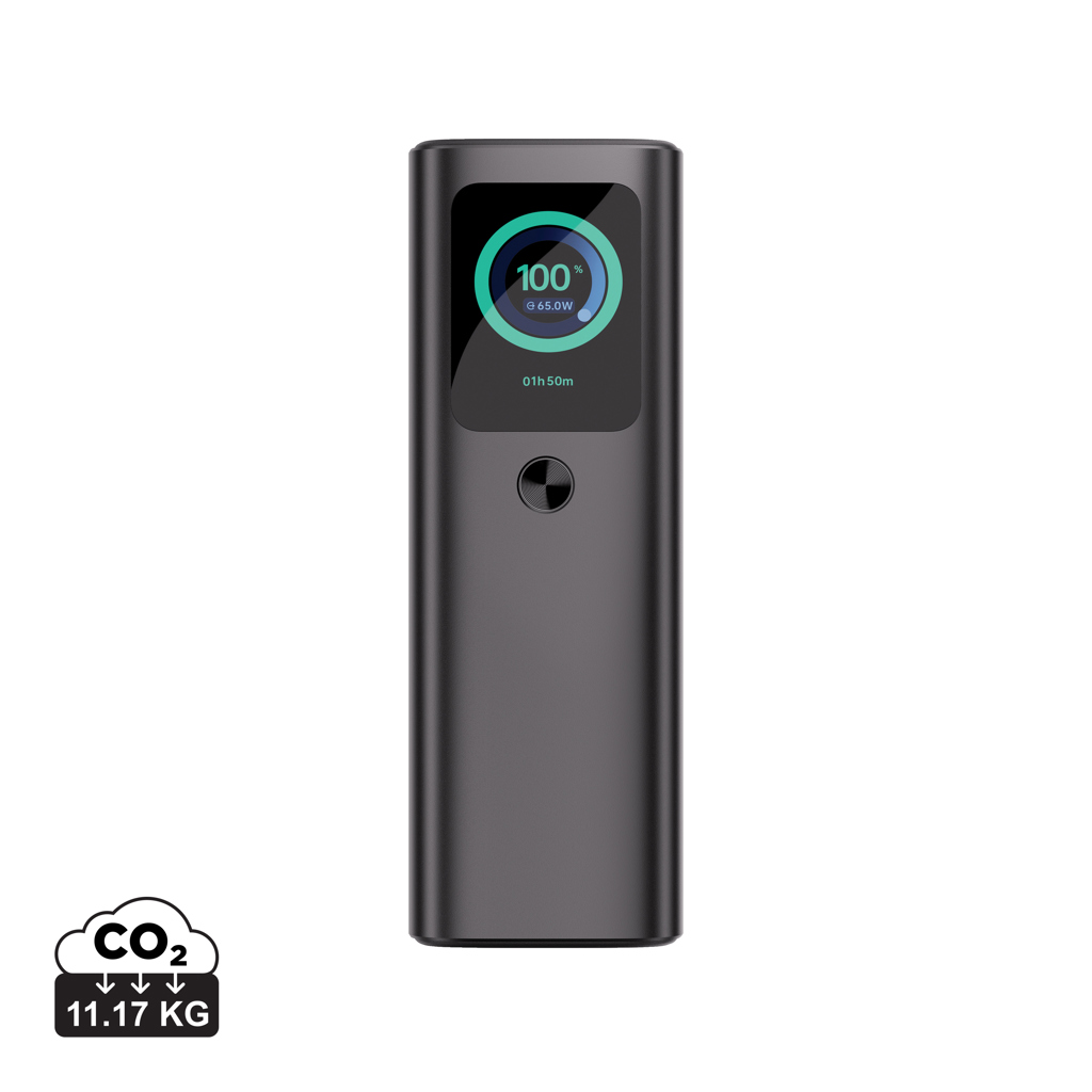 Elektronik, Handy, Telefon, Elektrischer Akku, Power Bank, Ladegerät, Digitales Display, Kohle-Grau, elektrischer Akku, Powerbank, OLED Display, schwarz, CO2-Label 11.17 KG, elektronik, ohne kabel, powerbank, digitalsdisplay, schwarz