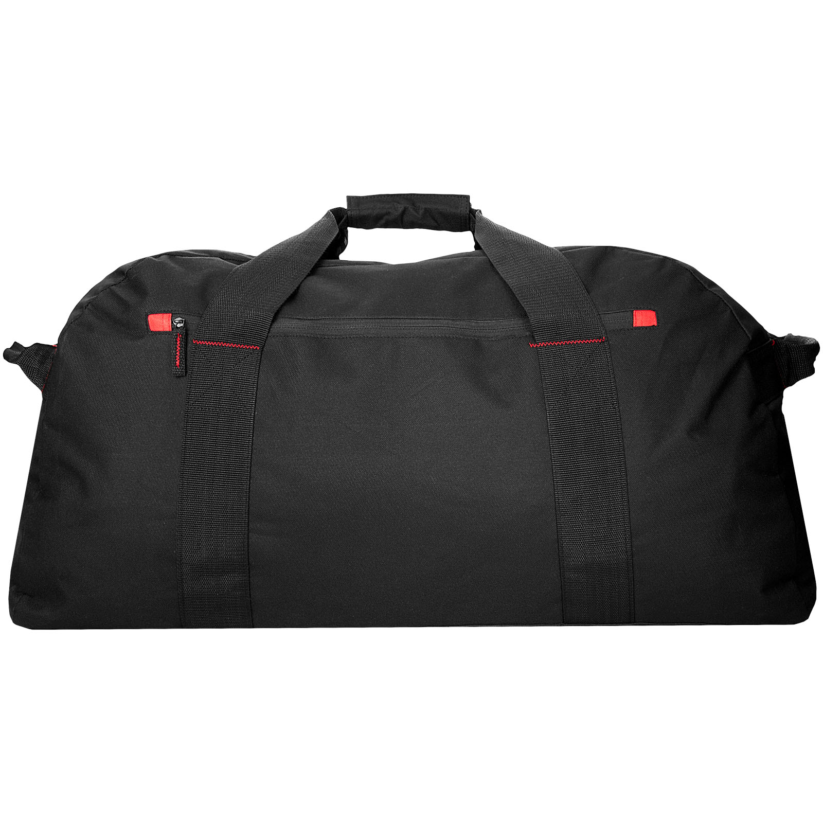 Duffle bag, Schwarze Tasche, Tragetasche, Sporttasche, Tragegurt, Duffel bag, Schwarz, Tragegriffe, Schulterriemen, Rote Naht, Duffel-Tasche, Reisegepäck, Schwarz, Tragegriff, Schultergurt