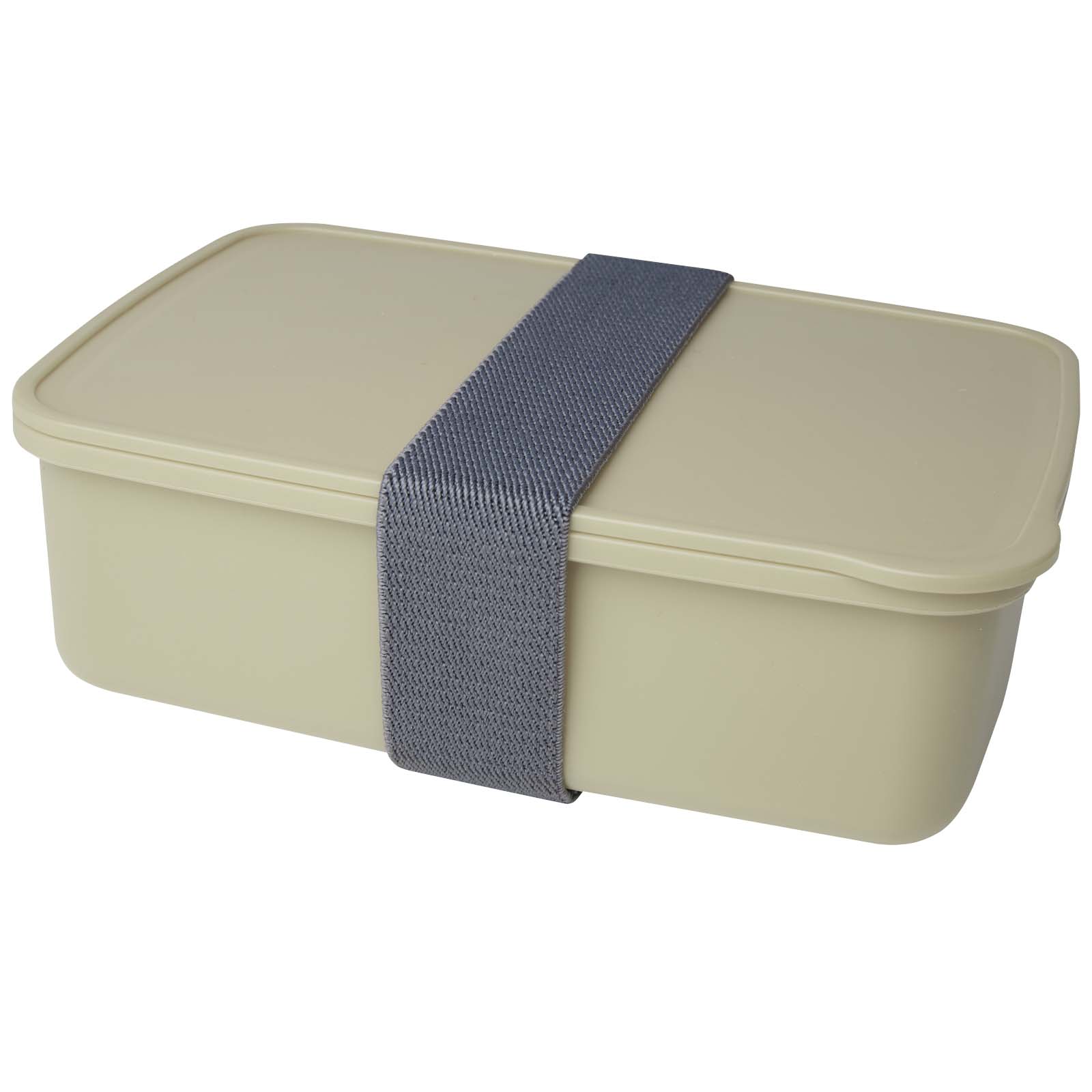 Lunchbox, Beige, Kunststoff, Rechteckig, Elastischer Gurt,  lunch box, beige, trinket box, strap, rectangular