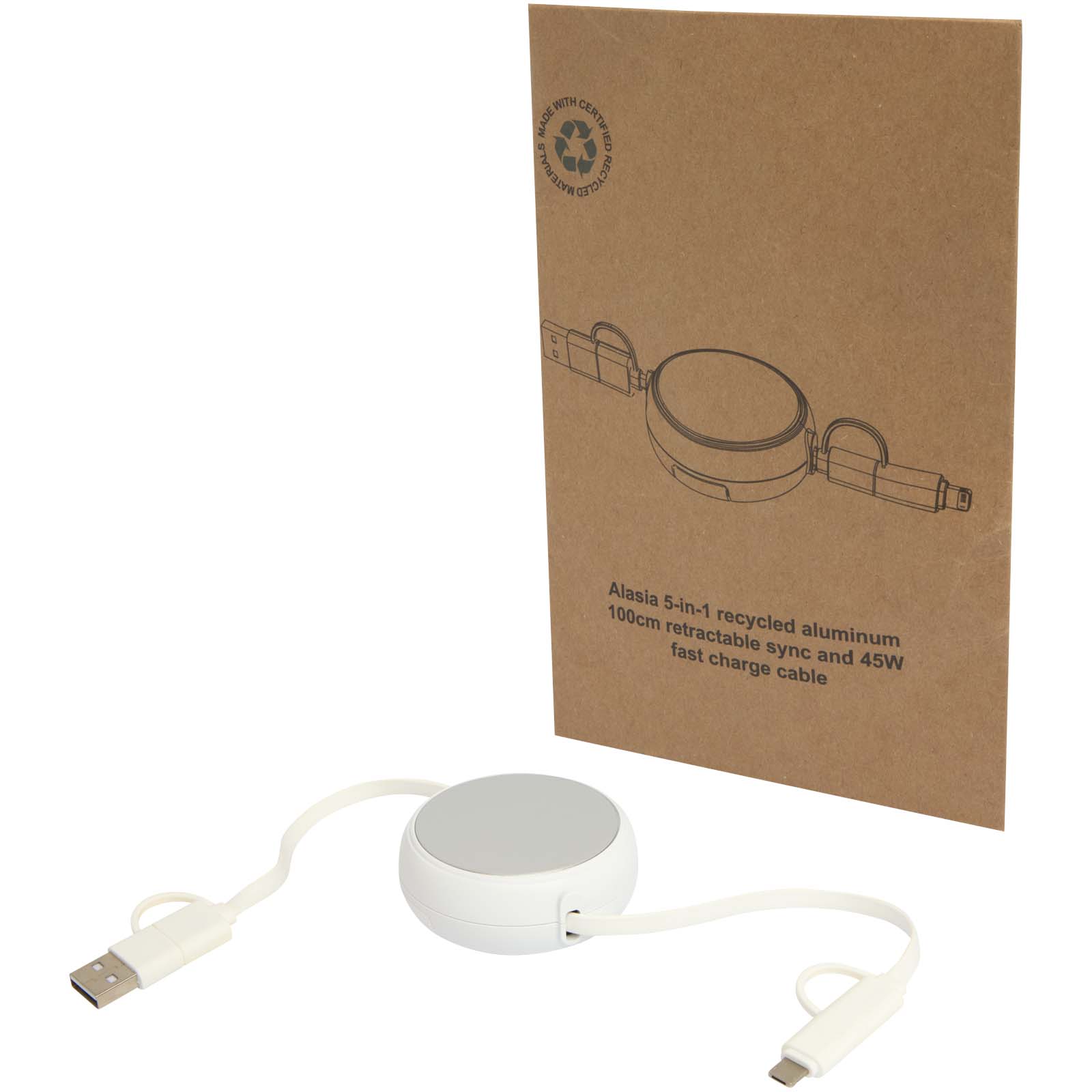 recycled aluminum, runder Hub, USB-Kabel, Ladekabel, Schnellladung 45W