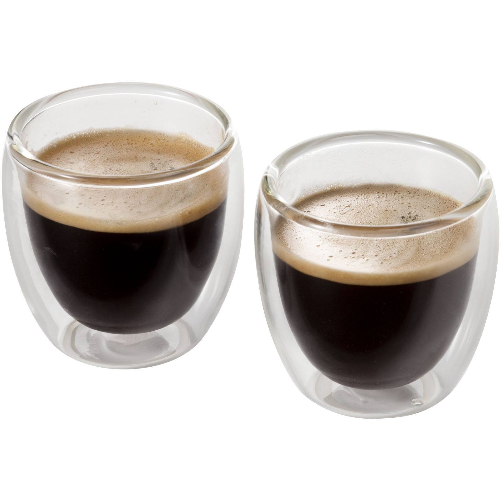 Espresso, Kaffee, Doppel-Glas, Doppel-Set, Doppelter Kaffee, Espresso, Kaffee, Doppelglas, Double Shot, Kaffeegenuss, Espresso, Kaffeeglas, Doppeltes Glas, Schwarzer Kaffee, Glasbecher