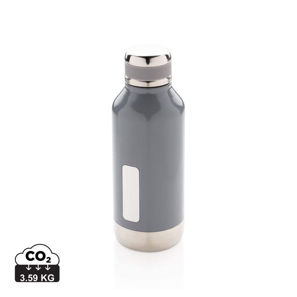 Thermosflasche, Isoliertes Getränk, Edelstahl, grau, Kappe, Thermobecher, Trinkflasche, Edelstahl, grau, Kappen-Design, stainless steel bottle, water bottle, gray bottle, metal cap, vacuum flask, Thermos, Vorratsflasche, Edelstahl, grau, Kappe