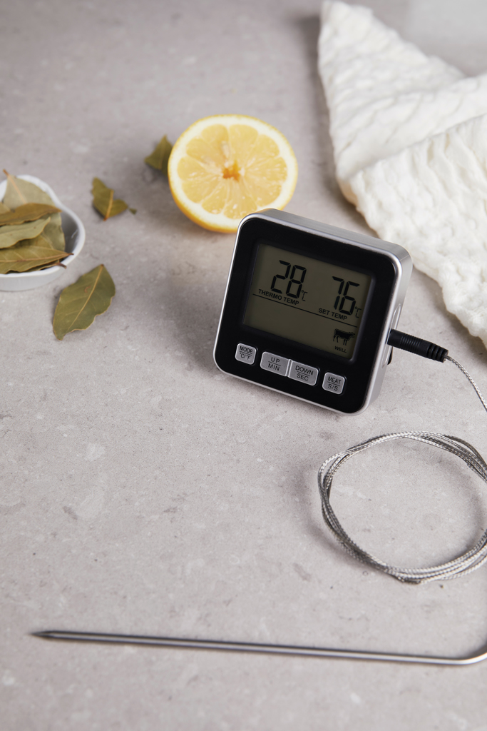 Computerausrüstung, Elektronik, Hardware, Überwachen, Bildschirm, Küchenthermometer, digitaler Thermometer, Fleischthermometer, Wanderthermometer, Edelstahlsonde