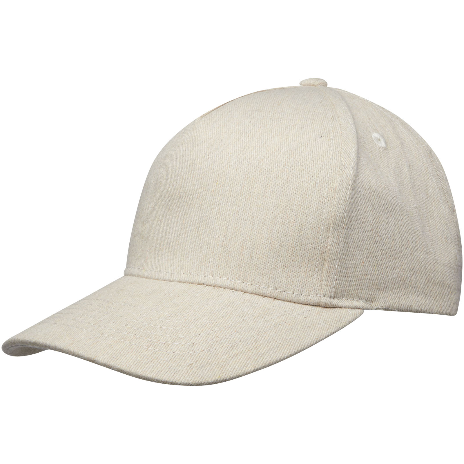 Baseballkappe, Beige Cap, Canvas Cap, Gepogener Schild, Verstellbare Passform